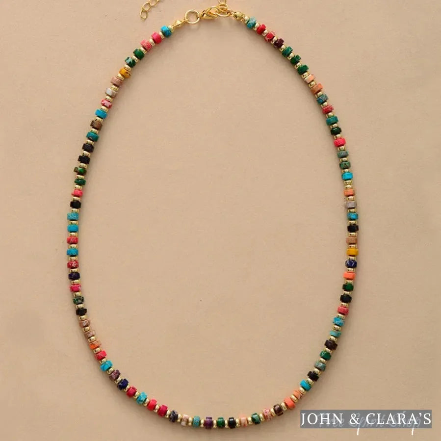 Colorful Jasper Beaded Choker Necklace