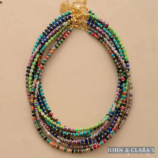 Colorful Jasper Beaded Choker Necklace