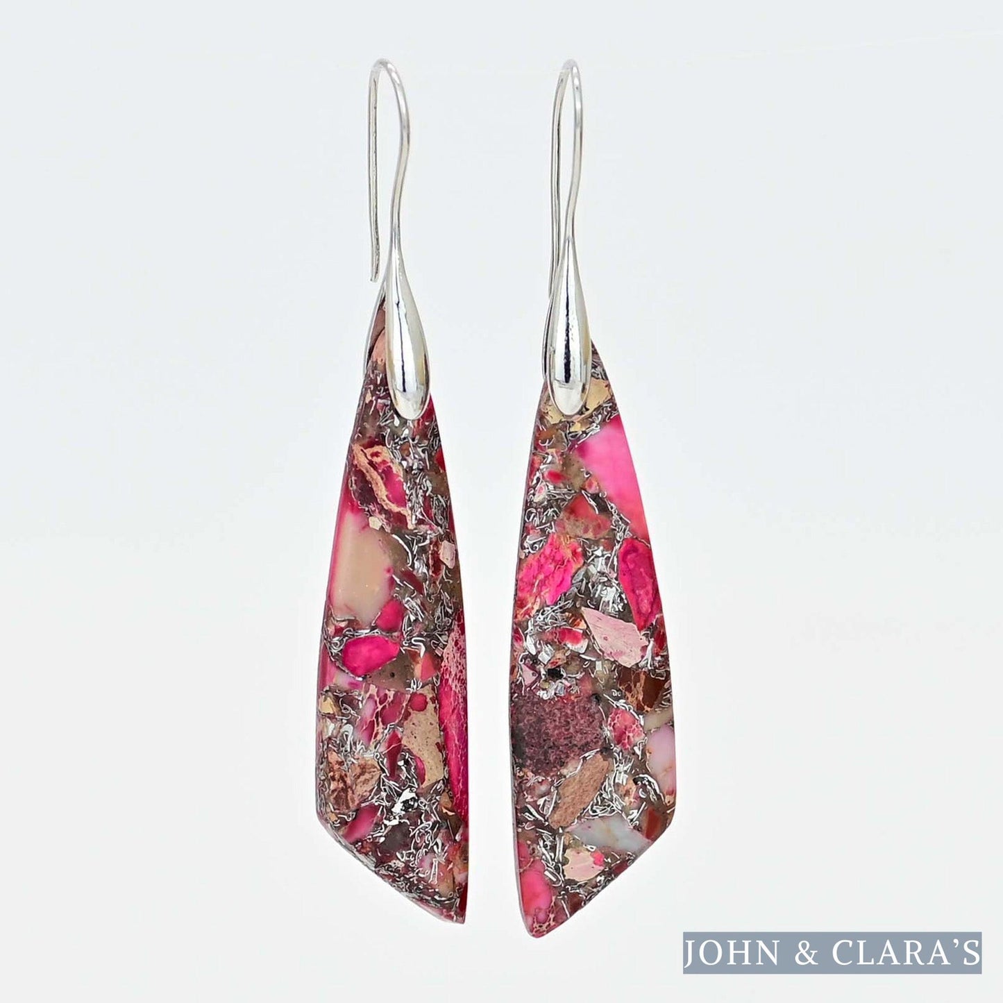 Pink Regalite Stone Earrings