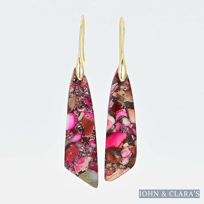Pink Regalite Stone Earrings