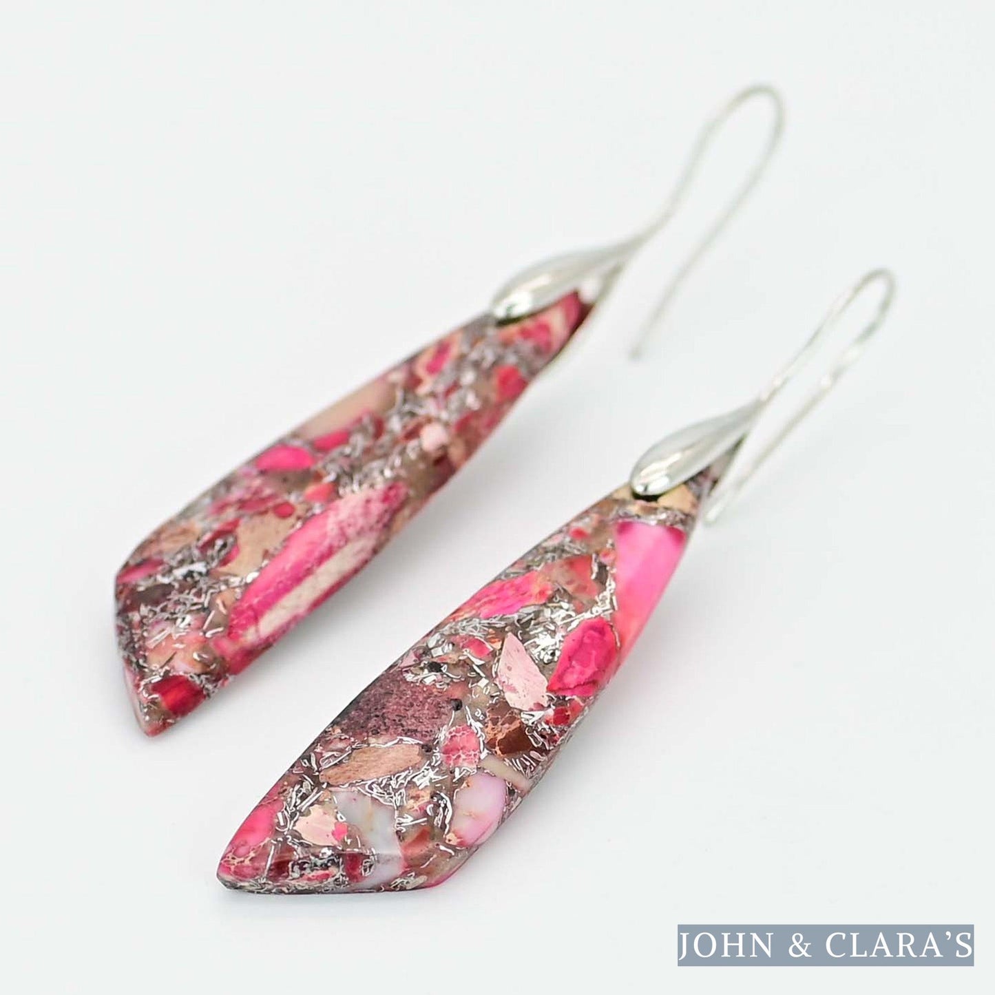 Pink Regalite Stone Earrings