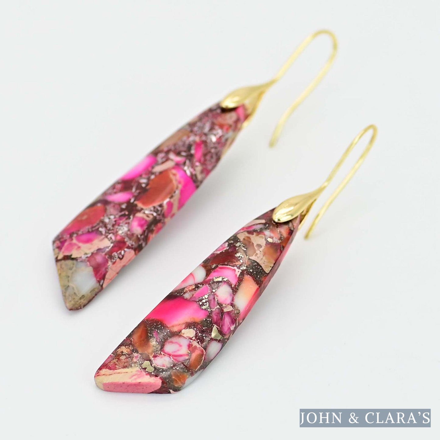 Pink Regalite Stone Earrings