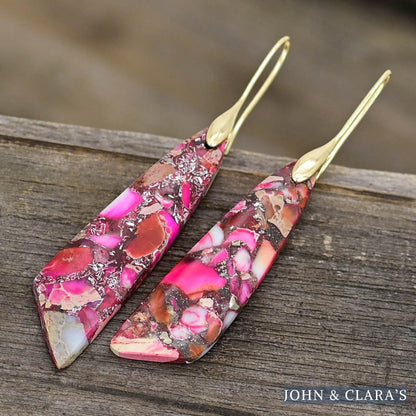 Pink Regalite Stone Earrings