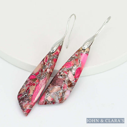 Pink Regalite Stone Earrings