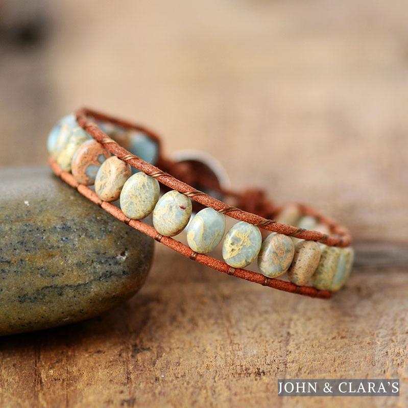 Turquoise Jasper Single Row Bead Wrap Bracelet