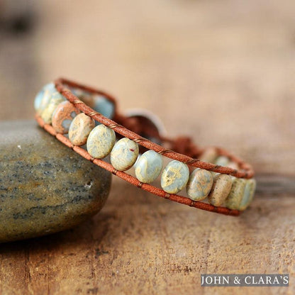 Turquoise Jasper Single Row Bead Wrap Bracelet