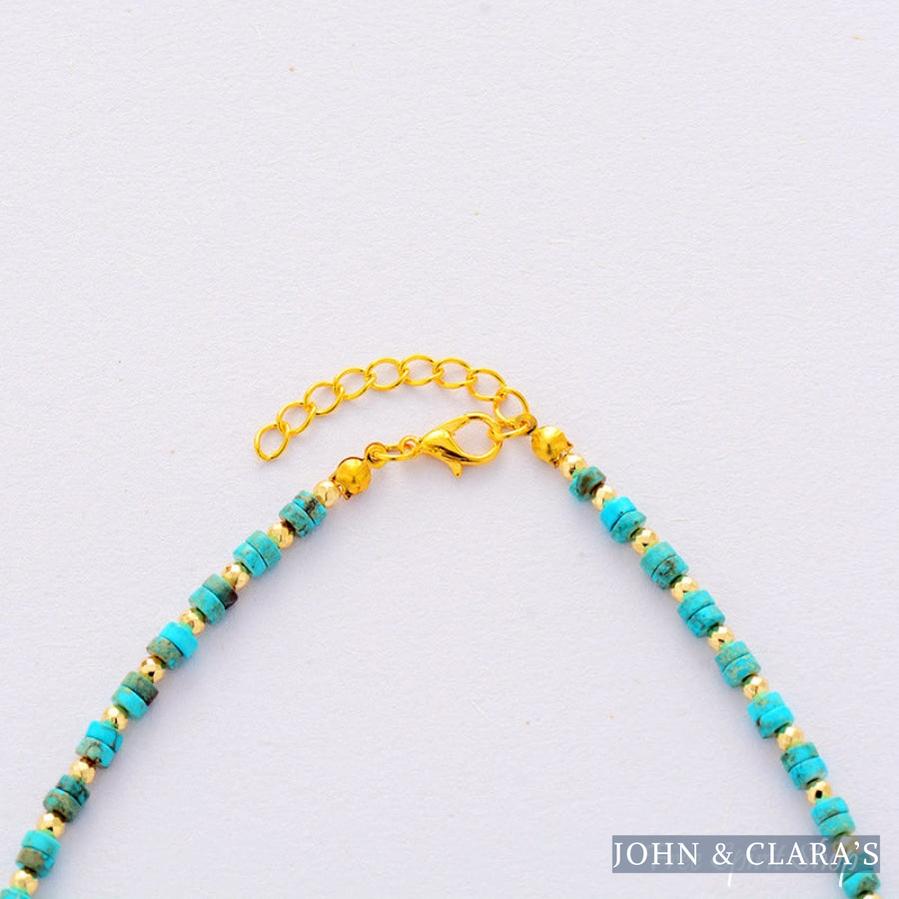Natural Turquoise Bead Choker Necklace