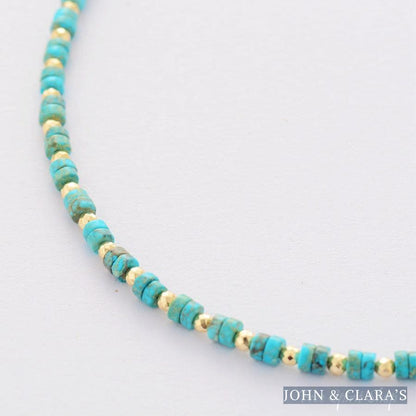 Natural Turquoise Bead Choker Necklace