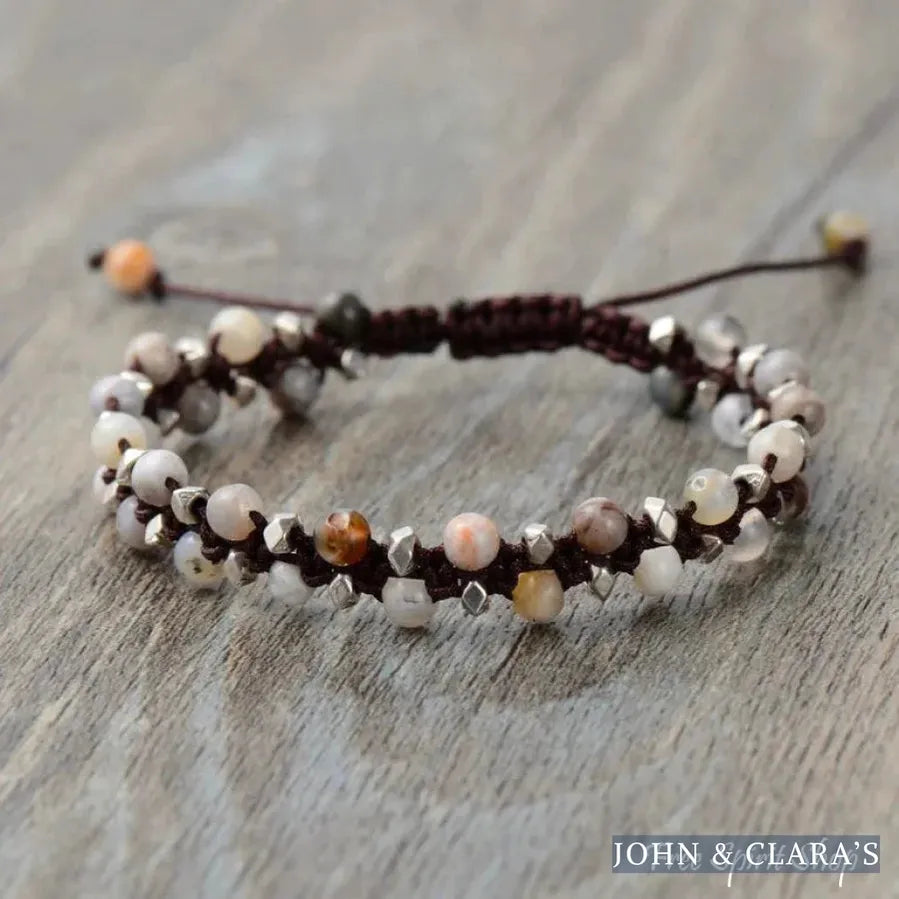 Handmade Natural Jasper Gemstone Braided Bracelet