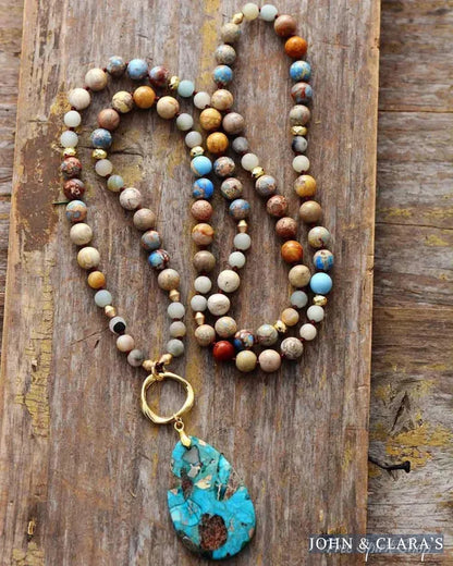 Natural Earthy Jasper Beaded Necklace