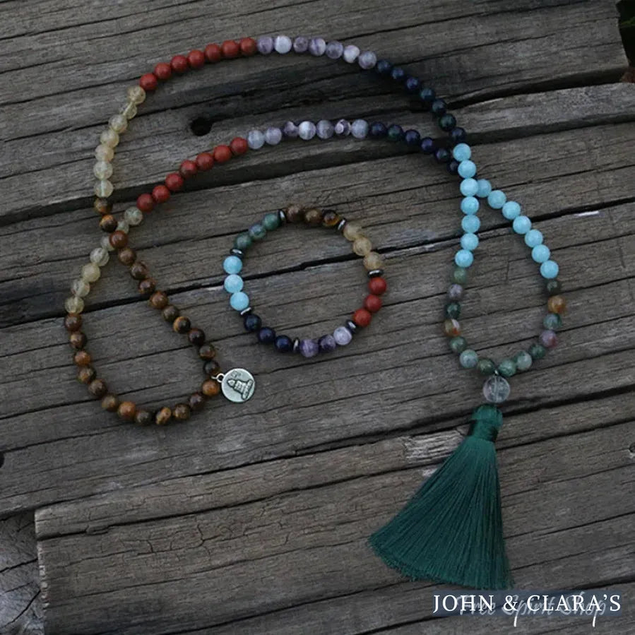 108 7 Chakras Natural Stone Mala Beads