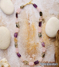 Mix Amethyst Rose Quartz & Rutilated Quartz