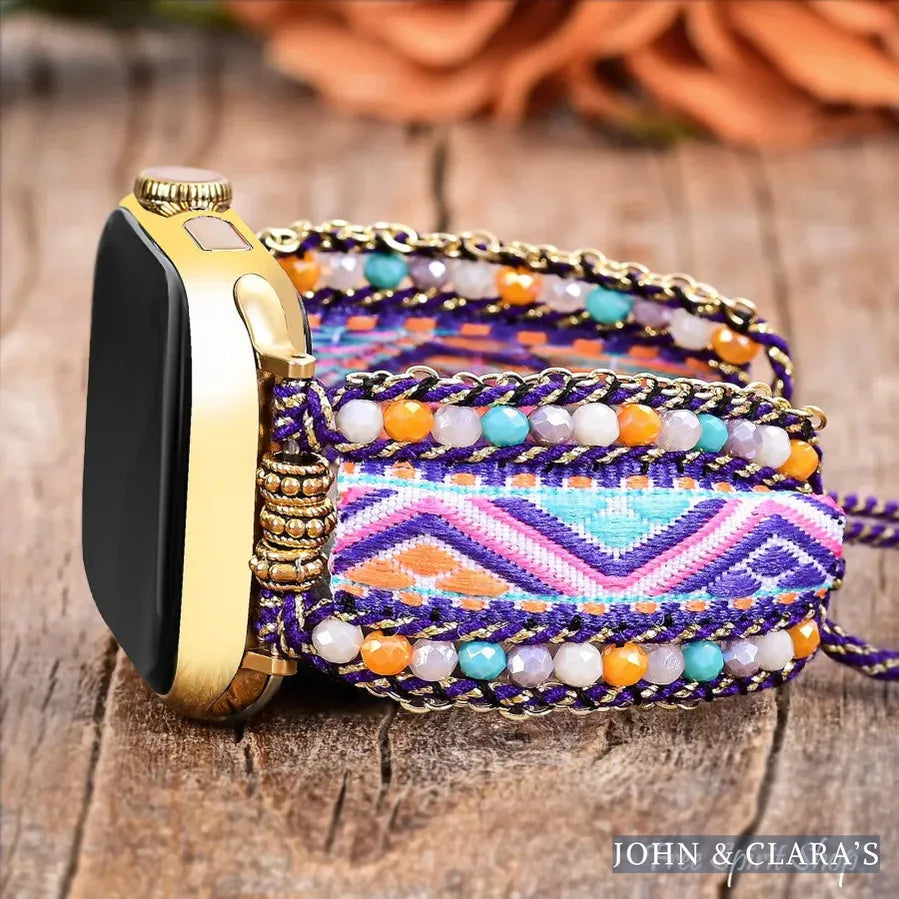 Desert Bloom Beaded Nylon Apple Watch Band