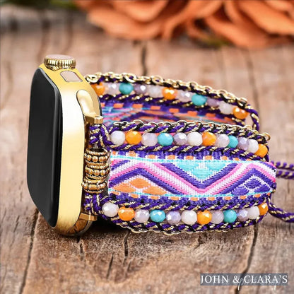 Desert Bloom Beaded Nylon Apple Watch Band