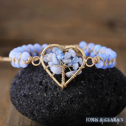 Natural Crystal Tree of Life Adjustable Bracelet