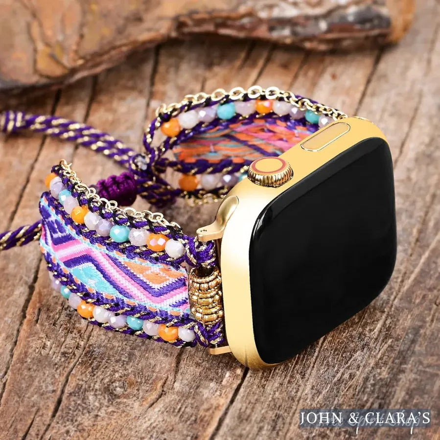 Desert Bloom Beaded Nylon Apple Watch Band