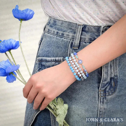 Ocean Breeze Beaded Apple Watch Band With Clover Charms