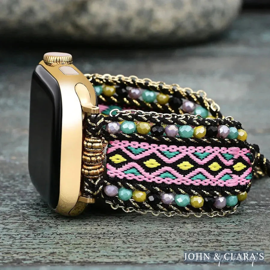 Aztec Dream Beaded Nylon Apple Watch Band