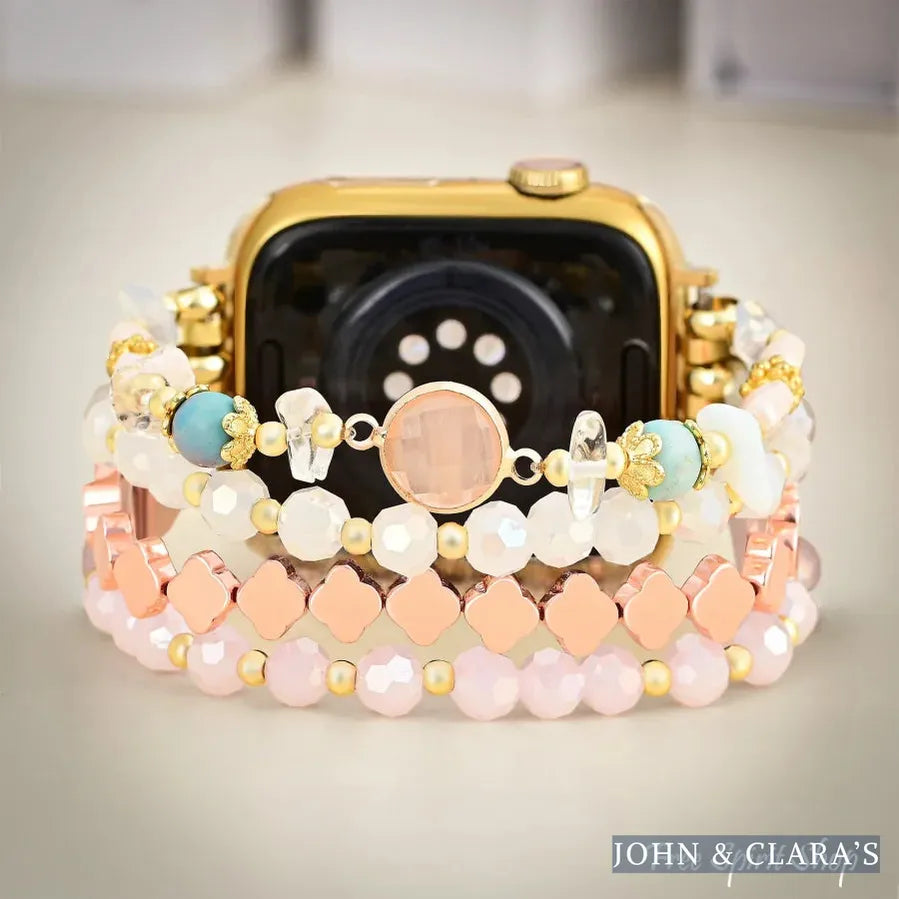 Blush Opal Bloom Beaded Apple Watch Band