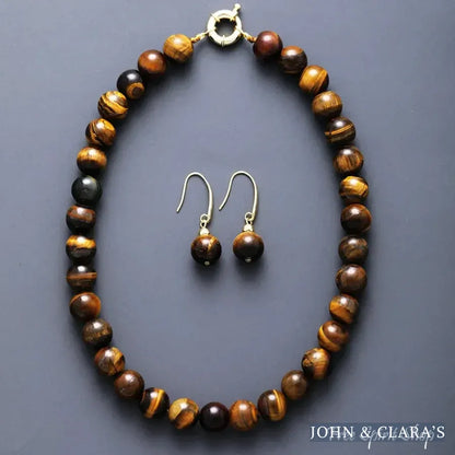 Bold Natural Tiger Eye Large Gemstone Bead Choker