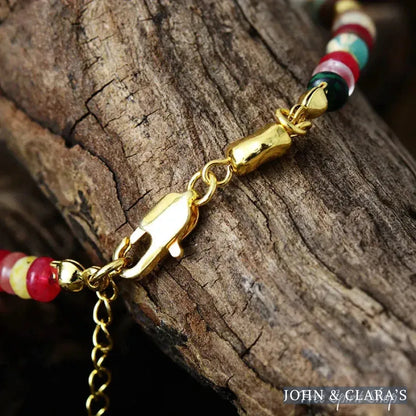 Mixed Multi-Color Natural Stone Bead & Pearl Bracelet