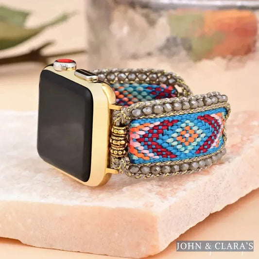 Boho Breeze Beaded Woven Nylon Apple Watch Band