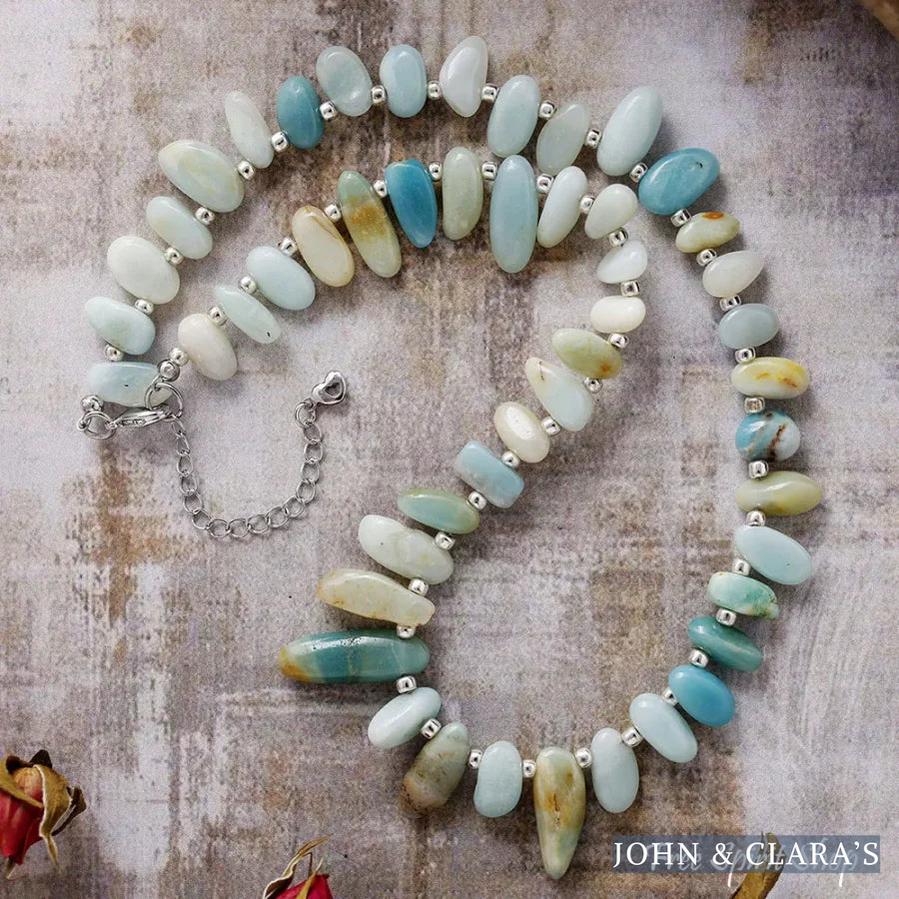 Amazonite Nugget Statement Necklace - Calming Ocean Energy