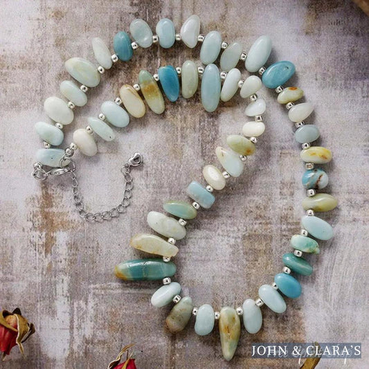 Amazonite Nugget Statement Necklace - Calming Ocean Energy