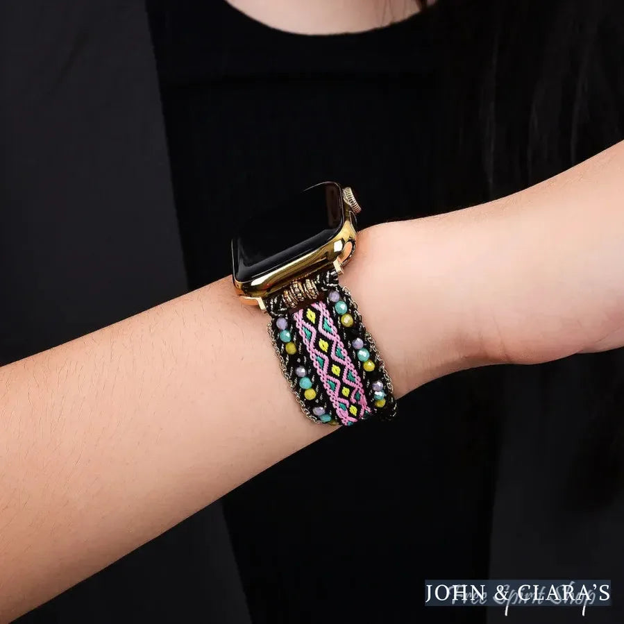 Aztec Dream Beaded Nylon Apple Watch Band