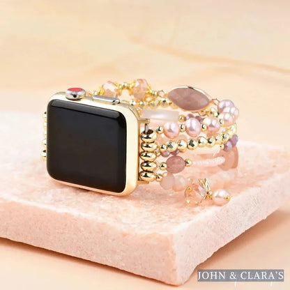 Natural Pink Aventurine & Pearl Apple Watch Bracelet