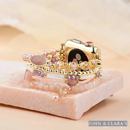 Natural Pink Aventurine & Pearl Apple Watch Bracelet