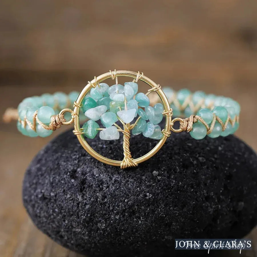 Natural Crystal Tree of Life Adjustable Bracelet
