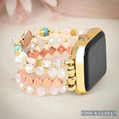 Blush Opal Bloom Beaded Apple Watch Band