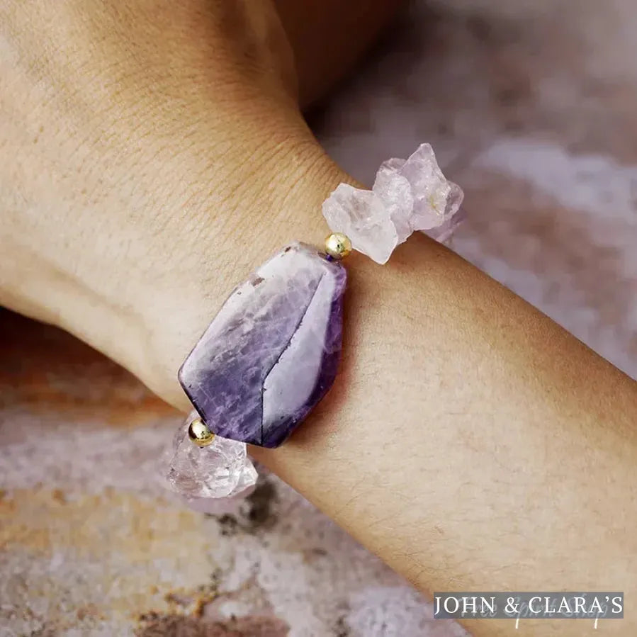 Natural Raw Amethyst Crystal Bracelet