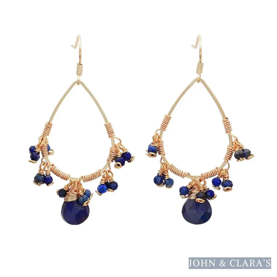 Natural Rose Quartz Crystal Bead Drop Earrings