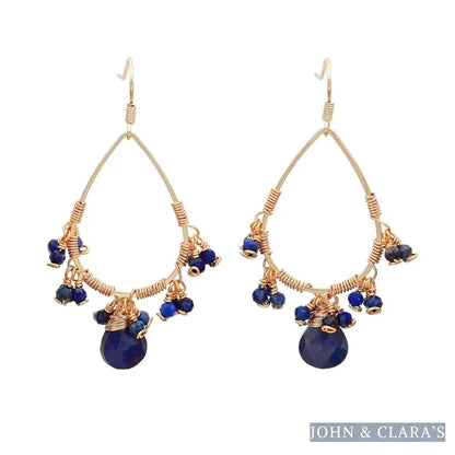 Natural Rose Quartz Crystal Bead Drop Earrings