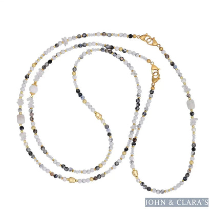 4-in-1 Natural Obsidian & Howlite Beaded Chain