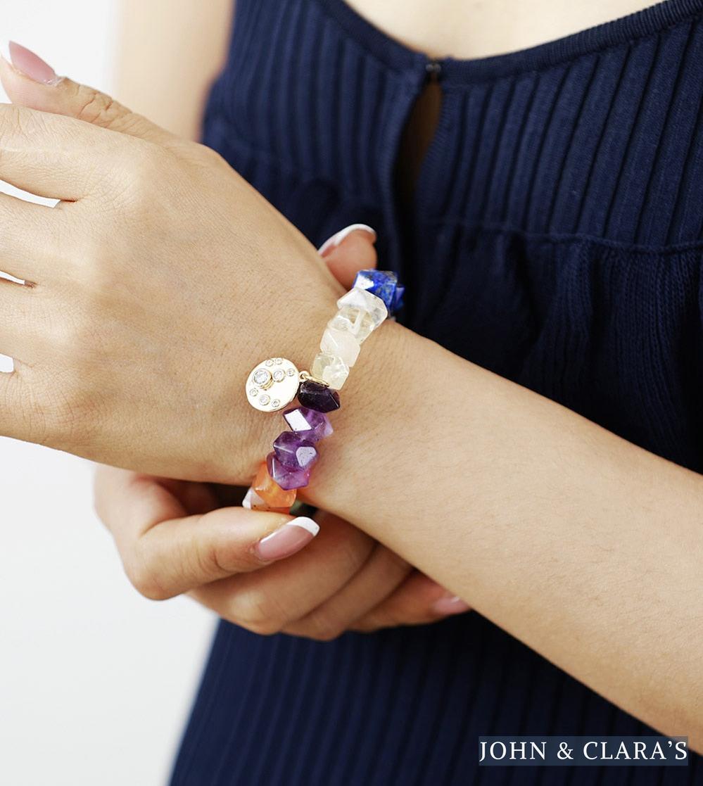 7 Chakra Irregular Natural Stone Bead Bracelet