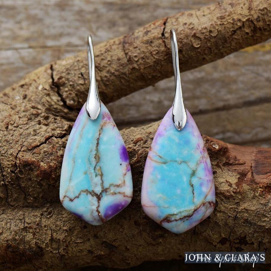 Blue & Purple Jasper Drop Earrings