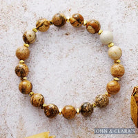 Picture Jasper Bead Bracelet