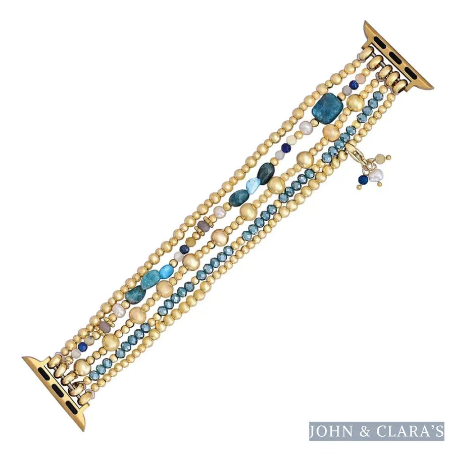 Ocean Blue Apatite Beaded Apple Watch Band
