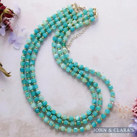 Turquoise Jade Beaded Multi-Strand Necklace