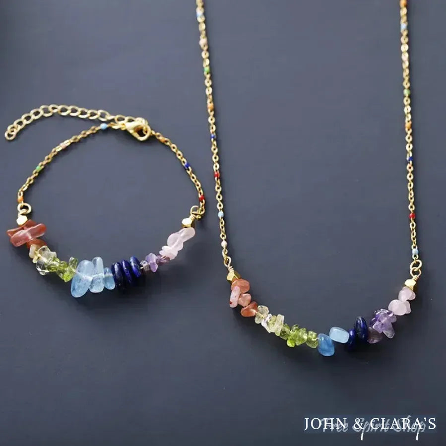 Minimalist 7 Chakra Crystal Balancing Necklace