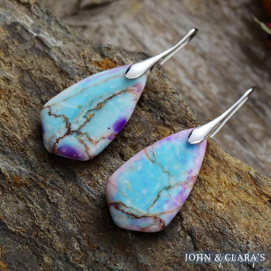 Blue & Purple Jasper Drop Earrings