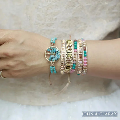 Natural Crystal Tree of Life Adjustable Bracelet