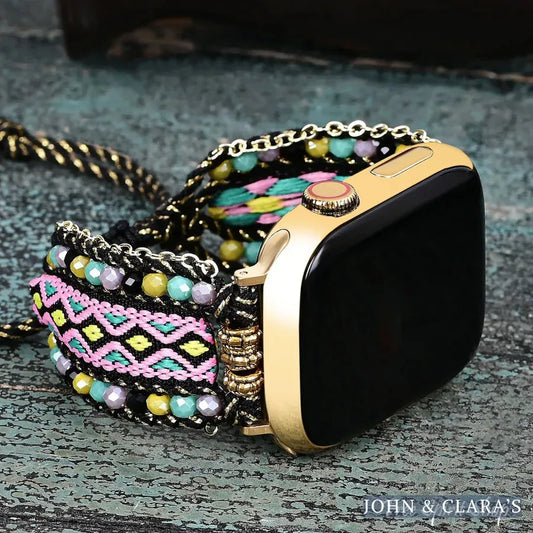 Aztec Dream Beaded Nylon Apple Watch Band