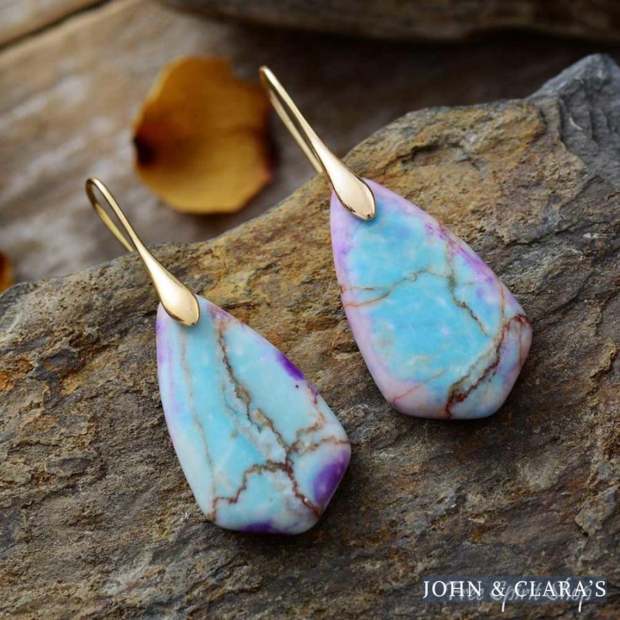 Blue & Purple Jasper Drop Earrings