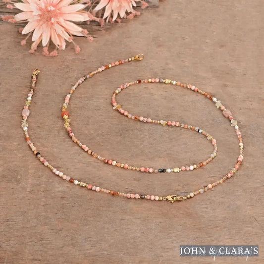 4-in-1 Natural Sunstone Carnelian & Citrine Beaded Chain