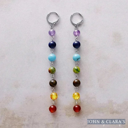 7 Chakra Harmony Gemstone Drop Earrings