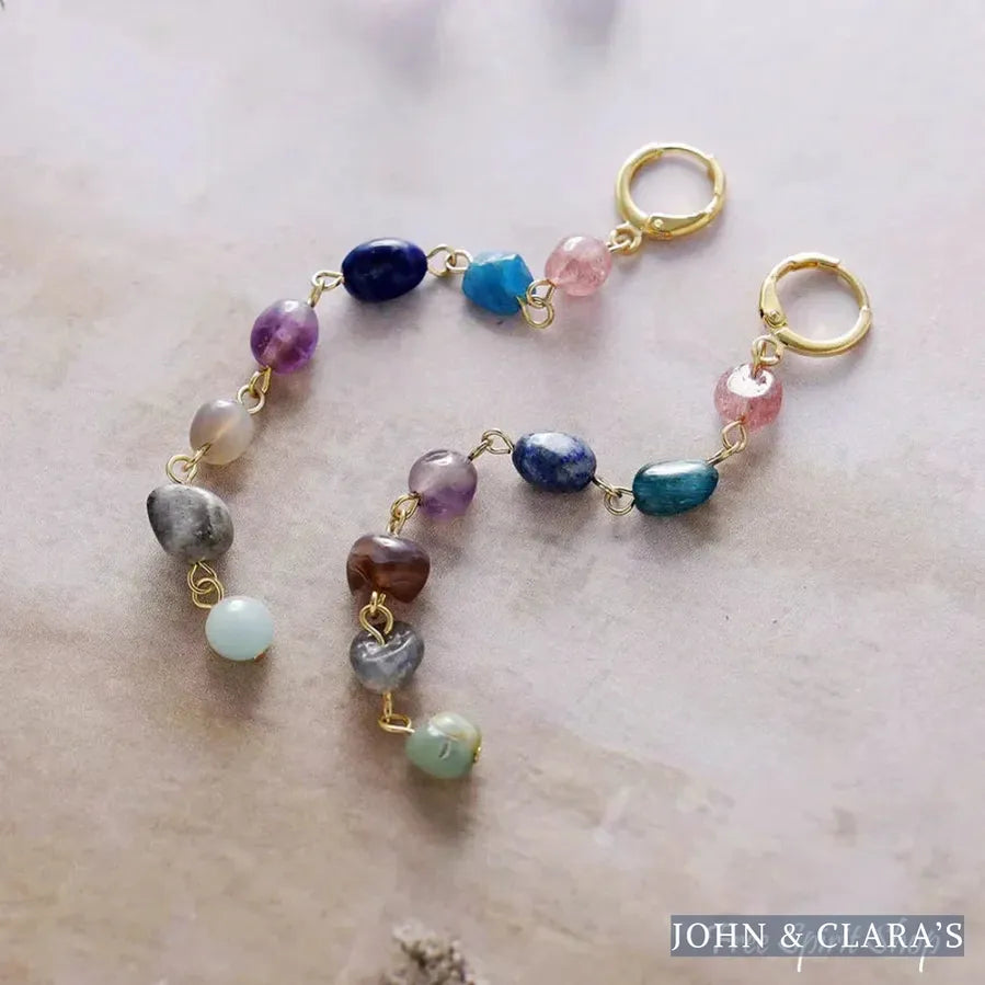 7 Chakra Harmony Gemstone Drop Earrings